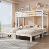 Bunk Beds Triple 3ft Single Bed Pine Wood Bed Frame High Sleeper for Kids White