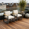 2PACK Aluminium Patio Garden Lounge Chairs with Cushion All‑Weather Armchair
