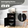 Freestanding Storage Organizer Wooden Bathroom Floor Cabinet-Black