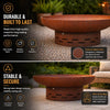 Large Metal Garden Fire Pit Outdoor Patio Camping Rusted Bowl Log Burner 70cm