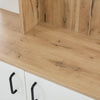 Coat Rack Shoe Storage 5 Shelves Closed Cabinet 4 Hooks Entryway 180cm White/Oak