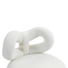 White Dressing Stool Bowknot Backrest Boucle Makeup Vanity Seat Chair Metal Legs