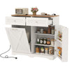 Tilt Out Trash Can Cabinet with Outlets and 2 Drawers