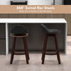 Set of 2 Bar Stools PVC Leather Counter Height Chair 360° Swivel Padded Seat