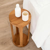 Wooden Round 23" Sofa Side End Table 2 Shelf Bedroom Night Stand Space Saving