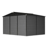 10x6FT Garden Shed Metal Apex Roof Outdoor Storage XL House With Free Foundation