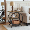 3-Tier Industrial End Table, Rustic Small Rectangle Side Table for Living Room