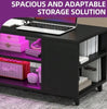 High Gloss LED Coffee Table With Storage Wooden 2 Drawer Living Room Furniture