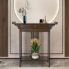 Large Bamboo Wood Console Table Home Office Entrance Desk Corner Dressing Table