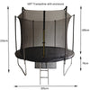 Big Air 10ft Trampoline & Safety Enclosure Free Shoe Tidy & Ladder – Black
