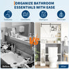 Over The Toilet Bathroom Storage Cabinet Wooden Organizer w/Shelves Sliding Door