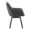 2x Grey Swivel Dining Chairs Faux Leather Padded Seat Dining Room Chair Modern