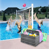 Outdoor Pool Float Storage Box with Wheels, PE Rattan Organizer for Patio & Pool