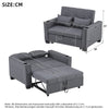 2 SEATER SOFA FABRIC LOVESEAT SOFA CONVERTIBLE PULL OUT SOFA BED GUEST BED GREY