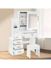 Dressing Table With Drawers Mirror Stool Set Makeup Desk Vanity Table Bedroom UK