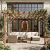 3 x 3 m Wooden Pergola, Garden Pergola Gazebo Grape Trellis, Maple Wood-effect