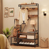 Hall Tree with Bench,10 Hooks,Shoe Storage,Freestanding Coat Rack for Hallway