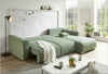 Green Fabric Corner Sofa Double Bed With Storage FREE ASSEMBLY 'Milo' Sofanatic
