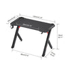 120cm Large Adjustable RGB Gaming Desk Computer Table with LED Lights Cup Holder
