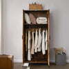 Industrial Wooden Wardrobe With Hanging Rail Shelf Clothes Storage Organiser