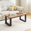 COSTWAY Rustic Coffee Table 120cm Farmhouse Style Accent Table-Oak