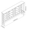 Radiator Cover Black Modern Chevron Slat Shelves MDF Cabinet Shelf Large
