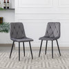 4/6X Dining Chairs Set Velvet Padded Seat Metal Legs Home Kitchen Office