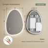 Illuminated Bathroom Mirror with LED Lights 3 colors Dimmable Demister Irregular