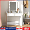 Dressing Table Makeup Vanity Set Desk with 9 Bulbs Mirror 2 Drawer Stool Dvaptti