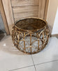 Rattan/Bamboo Glass Top Coffee Table, Home Living Room Decor - BNIB