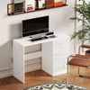 Computer Writing Desk with 4 Drawers, High Gloss Home Office Workstation