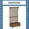 Wooden Raised Bed with Trellis Set of 2 Planter Box Lattice for Climbing Plants
