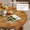 31.5'' Solid Wood Round Coffee Table, 2-Tier Wooden Center Table for Living Room