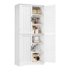 Pantry Cupboard, 180 cm Tall Kitchen Storage Cabinet with 4 Wooden Doors