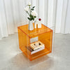 Acrylic Side Table Acrylic End Table Decorative Bathroom Bedroom with Sleek Edge