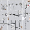 Bathroom Thermostatic Exposed Shower Mixer Twin Rain Head Round Bar Set Chrome