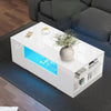 Led Coffee Table with 2 Drawer Storage, High Gloss Coffee Table for Living Room
