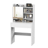 White Dressing Table Makeup Desk with Hidden Storage Mirror Shelf Large Yblzzjmy