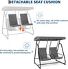 2-Person Garden Swing Seat Outdoor Porch Swing Chair w/ Adjustable Canopy Cover