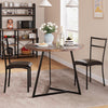 Dining Table for 2 – Round Kitchen Table with Metal Frame & Space Saving Design