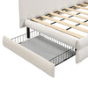 3ft Single Upholstered Daybed with Drawers Children Kids Junior Bed Frame Beige
