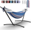 Double Hammock with Steel Stand, 350 lb Capacity, Portable In/Outdoor Carry Bag
