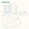 LED Mirror Dressing Table Makeup Vanity Desk And 10 LED Lights With 3 Shelves