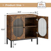 Kitchen Sideboard with 2 Glass Doors Adjustable Shelves Storage Cabinet