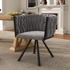 4PCS SWIVEL VELVET DINING CHAIRS ROTATABLE METAL LEGS KITCHEN CHAIRS MODERN GREY