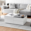 High Gloss Coffee Table Rectangular Living RoomFurniture 3Drawers Hidden Storage