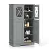 Storage Cabinet Linen Storage Cabinet with Doors-Grey Bathroom