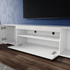 High Gloss TV Unit Cabinet Stand 180cm White Storage with LED Lights Sideboard