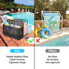 Outdoor Pool Float Storage Box with Wheels, PE Rattan Organizer for Patio & Pool