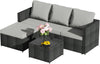 Rattan Garden Furniture Set Corner Sofa Glass Table Patio Outdoor Patio Wicker